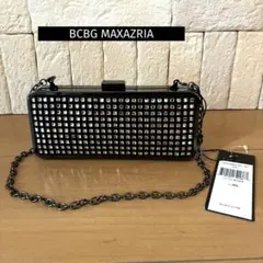 BCBGMAXAZRIA クロコ風型押し クラッチバッグ ショルダー ブラック 