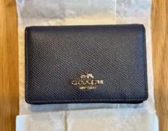 【お得！】COACH ネイビー　名刺入れ　ベーシック