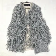 美品◆ドゥロワー ウール アルパカブレンド フリンジ ロングジレ
