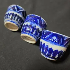 中国古玩 清時代 蛍手 染付 煎茶碗 唐物 3客 骨董品 陶磁器 - メルカリ