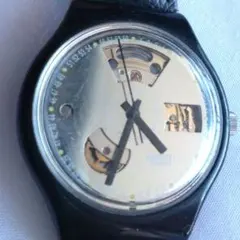 Swatch 自動巻き 腕時計 ブラック　稼働品