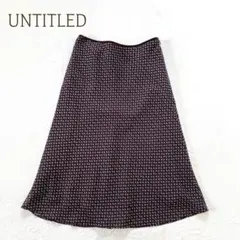 アンタイトル　ひざ丈スカート　フレア　小花柄　総柄　裏地あり　きれいめ