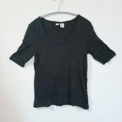 【joie】ピマコットン 5分袖カットソー 黒 M【訳あり・脱色有】のサムネイル