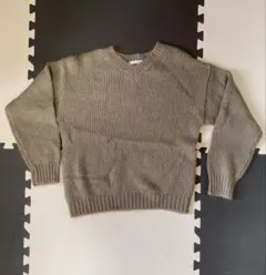 E hyphen world gallery モチモチVネックニットブラウン F