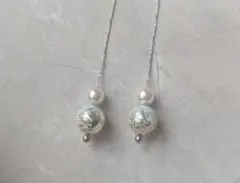 SALE★転写ビーズとスワロパールのアメリカンピアス