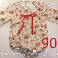 ロンパース 90 花柄 春 夏