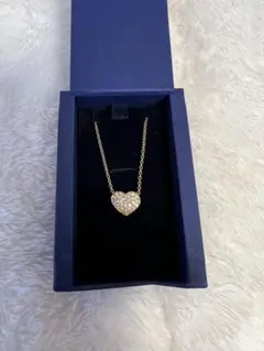 Swarovski ハート型ネックレス ゴールド リバーシブル