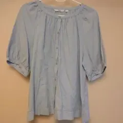 UNIQLO 水色 五分袖シャツ Lサイズ