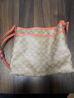 Coach ショルダーバッグ ベージュ/オレンジ