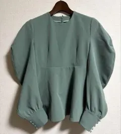 Ameri アメリ　WAVE SLEEVE PEPLUM BLOUSE ブラウスのサムネイル