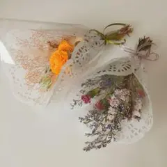 ミニスワッグ　2個セット　ドライフラワー　プレゼント　ラッピング済み　ミニブーケ