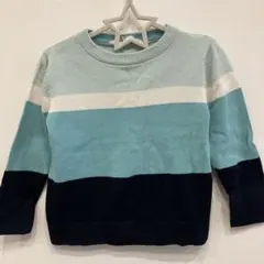 H&M 水色・紺色ストライプセーター 98/104