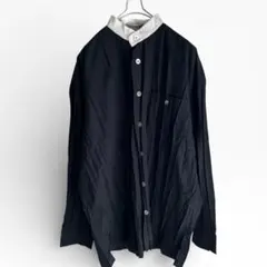 ISSEY MIYAKE MENイッセイミヤケメンプリーツ ノーカラーシャツ S