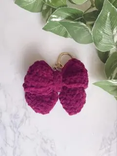 【新作】 リボンキーホルダー (レッド)