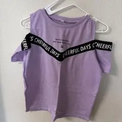 肩出し 半袖Tシャツ パープル 130のサムネイル