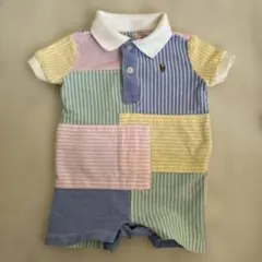 【未使用】Polo Ralph Lauren パッチワーク ショートオール 60