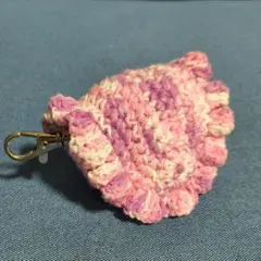ハンドメイド かぎ針編み イヤホンケース ピンク系