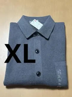 【完売品】UNIQLO ユニクロ ミラノリブシャツカーディガン　グレー 【XL】