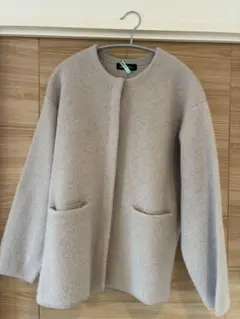 ユナイテッドアローズ グリーンレーベル ノーカラー　ボア ブルゾン コート