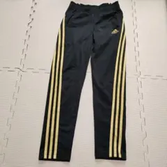 ★美品★adidas キッズ ジャージ 黒/金 ストライプ140cm