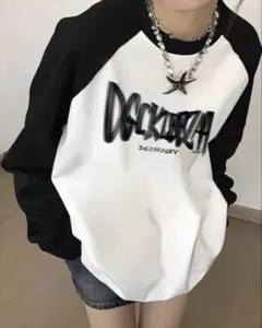 長袖 Tシャツ　ロンT トップス　ロングスリーブTシャツ　カジュアル