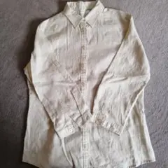 値下げ　ユニクロ　七分袖シャツ　麻　L