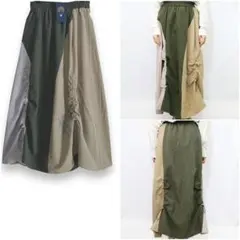 【ScoLar】スカラー 花刺繍バイカラー切替 ドロストスカート タグ付未使用