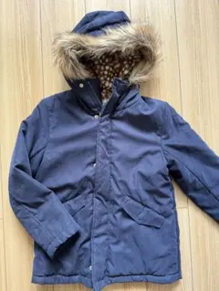 ikkaネイビー ファー付きフード コート⭐︎140