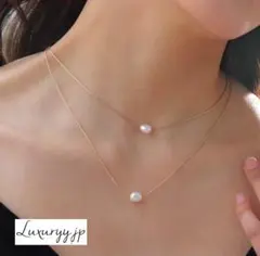人気✨2連 サージカルステンレス 天然真珠 上位人気 ゴールド 高級 ネックレス