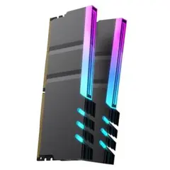 メモリ ヒートシンク RGB搭載 アルミ製 2個セット (ブラック）
