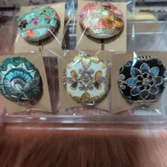 【新品未開封】ハンドメイド　インド刺繍　ポニーフック　5個セット　⑧