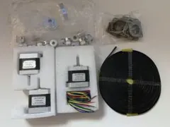 ステッピングモーター 3つセットとコネクタとベルト類