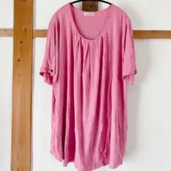 MANER ピンク ドレープトップス【4XL】