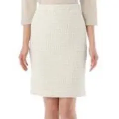 【未使用】INDIVI　日本製ストレッチタイトスカート　Sサイズ　アイボリー