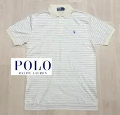 POLO Ralph Lauren ボーダーポロシャツ M 刺繍ロゴ　美品