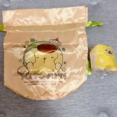 ポムポムプリン　巾着　スクエアポーチ　2点セット