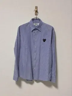 PLAY COMME des GARCONS ストライプ長袖シャツ ブルー　Lのサムネイル