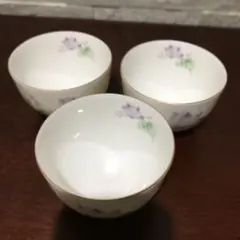 花柄陶器湯飲み3個セット