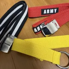 キャンバスベルト ガチャベルト セット WEGO ARMY 赤 黄 黒のサムネイル
