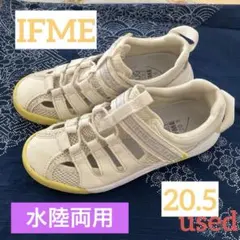IFME イフミー 水陸両用 サンダル 20.5 ホワイトグレー×イエロー