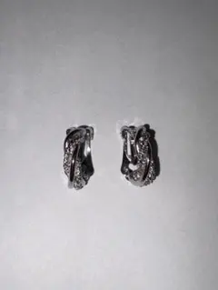 シルバー ツイストデザイン イヤリング