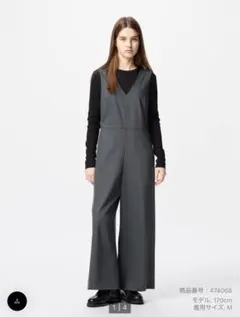 UNIQLO ダークグレー ジャンプスーツ Lサイズ