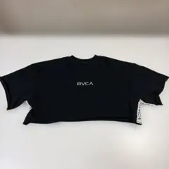 RVCA ルーカ クロップドスウェット XS ブラック ロゴ刺繍 半袖のサムネイル