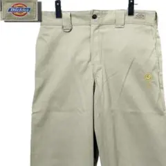 Dickies 刺繍 ベージュ チノパン メンズパンツ 32×32 古着
