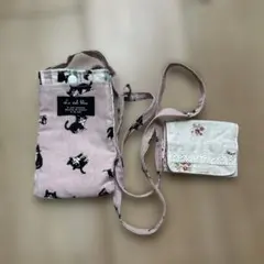 猫柄スマホショルダーバッグと小銭入れハンドメイド