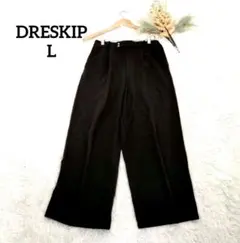 ドレスキップ カジュアルパンツ(L)黒 バックゴム ポリエステル フェミニン