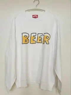 NONBEE! BEER プリント スウェット ホワイト M