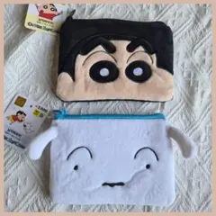 【韓国限定】クレヨンしんちゃん シロ フェイスポーチ2点セット 人気デザイン