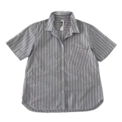 MHL. マーガレットハウエル ストライプ ワークテイスト 半袖シャツ