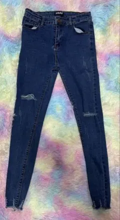 ANAP スキニーデニム ダメージ加工